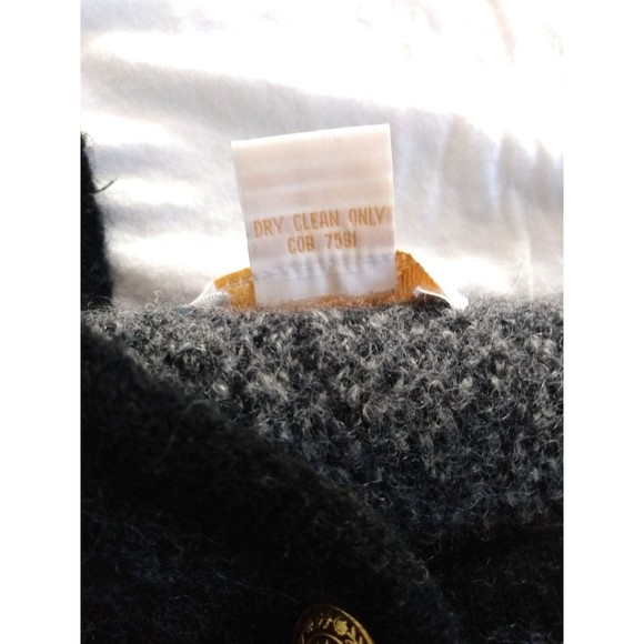 Vintage Tally Ho Women's Off-Black Gray Dark Red Wool Cardigan Sweater L - Picture 10 of 16